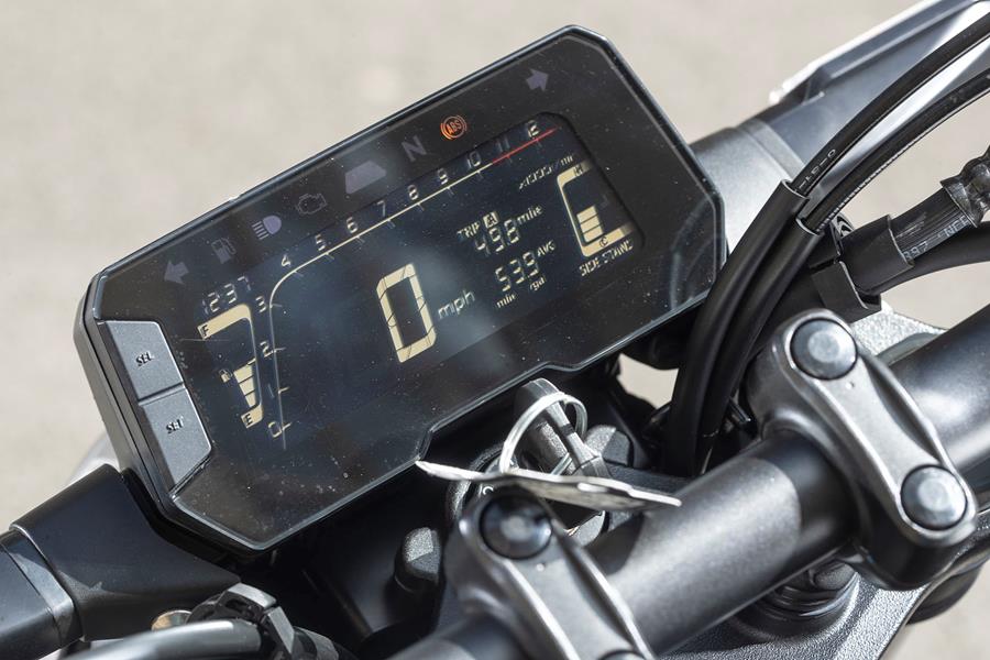 The dash on the Honda CB300R