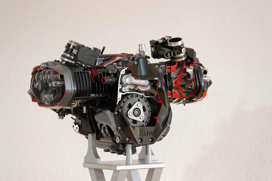 The engine of a BMW R1250GS