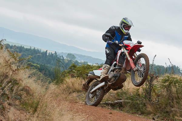 The 2019 Honda CRF450L being ridden by MCN Sports Editor, Michael Guy