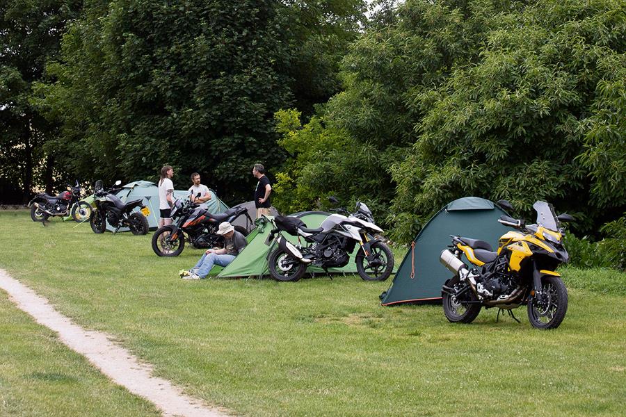 Camping with budget adventure bikes