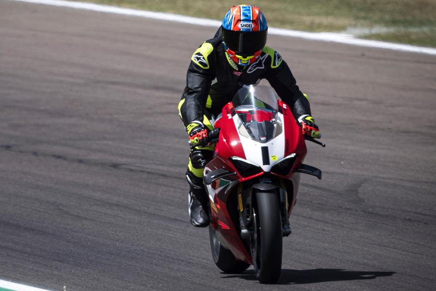 2023 Ducati Panigale V4R front on the track