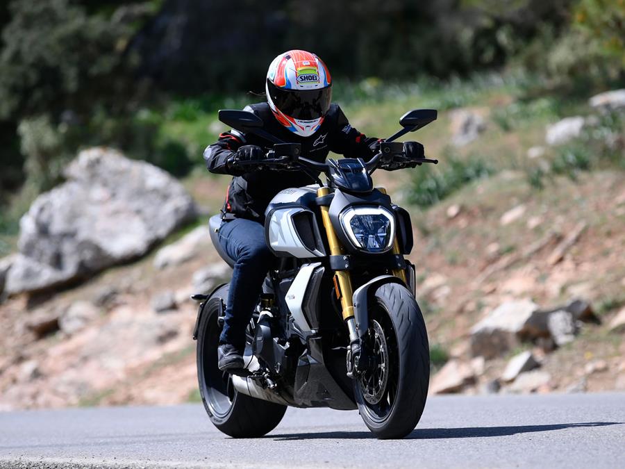 MCN's Emma Franklin testing the 2019 Ducati Diavel