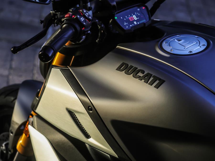 Ducati Diavel from the left-hand side of the bike