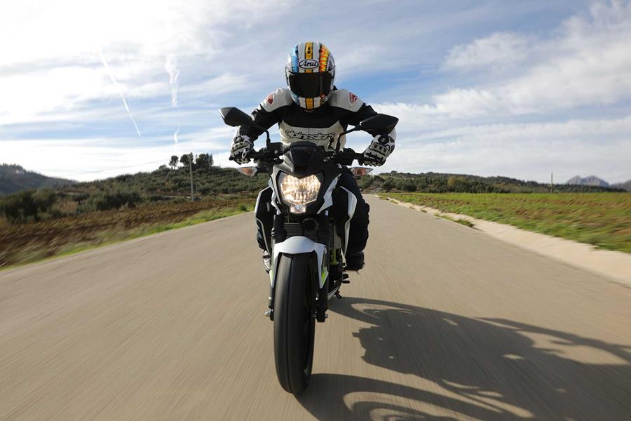 MCN Senior Road Tester Adam Child riding the 2019 Z125