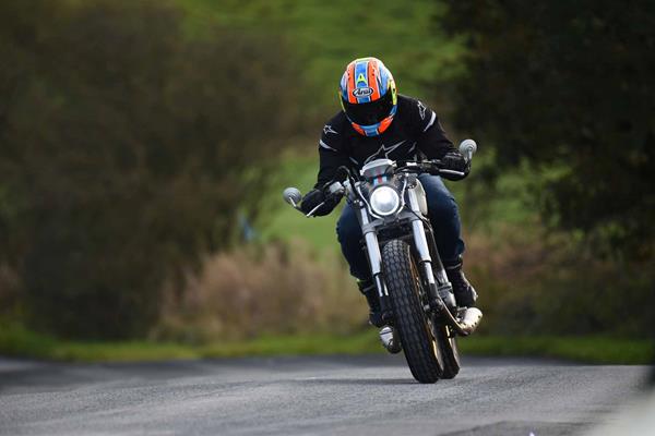 Tucked in on the CCM Spitfire Cafe Racer