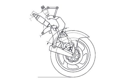 Extended: As the wheel extends, the main casting rises through the mudguard