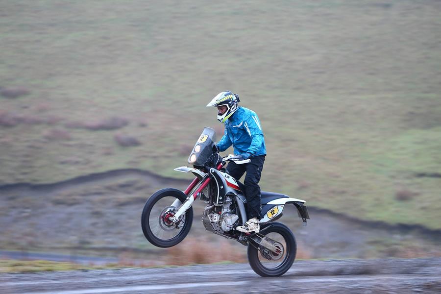 AJP PR7 wheelie