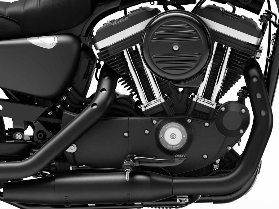 The oil in the Harley Iron 883 engine needs swapping every 5000 miles