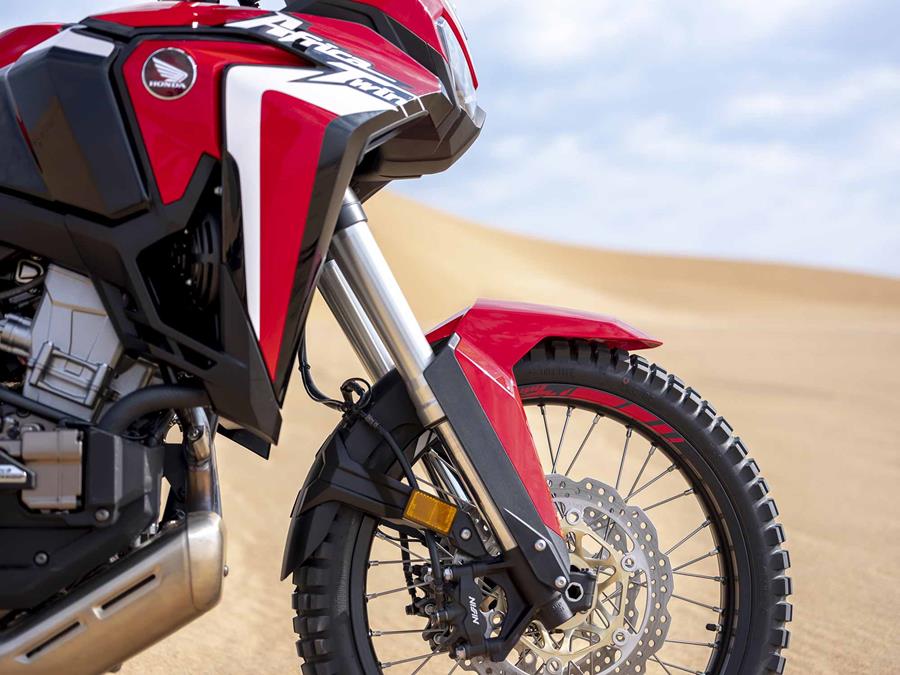 Front forks on the Honda CRF1100L Africa Twin