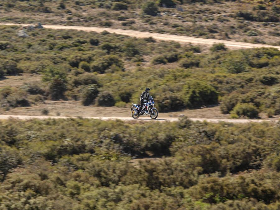 A distanced shot of the Honda Africa Twin Adventure Sports