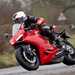 Cornering on the road on the Ducati Panigale V2