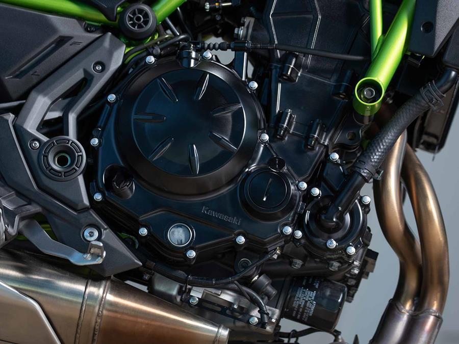 The 2020 Kawasaki Z650 engine is Euro5 compliant