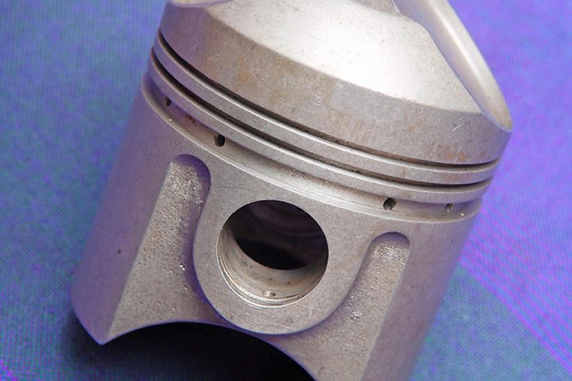 Domed piston is standard for hemispherical combustion chamber