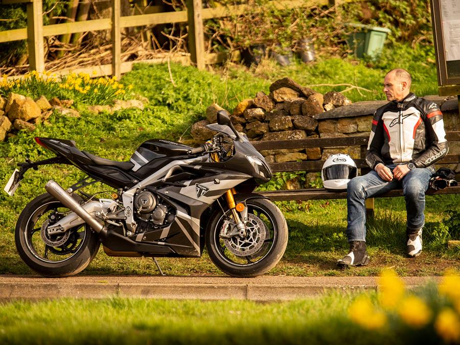 Triumph Daytona Moto2 765 Limited Edition at the roadside