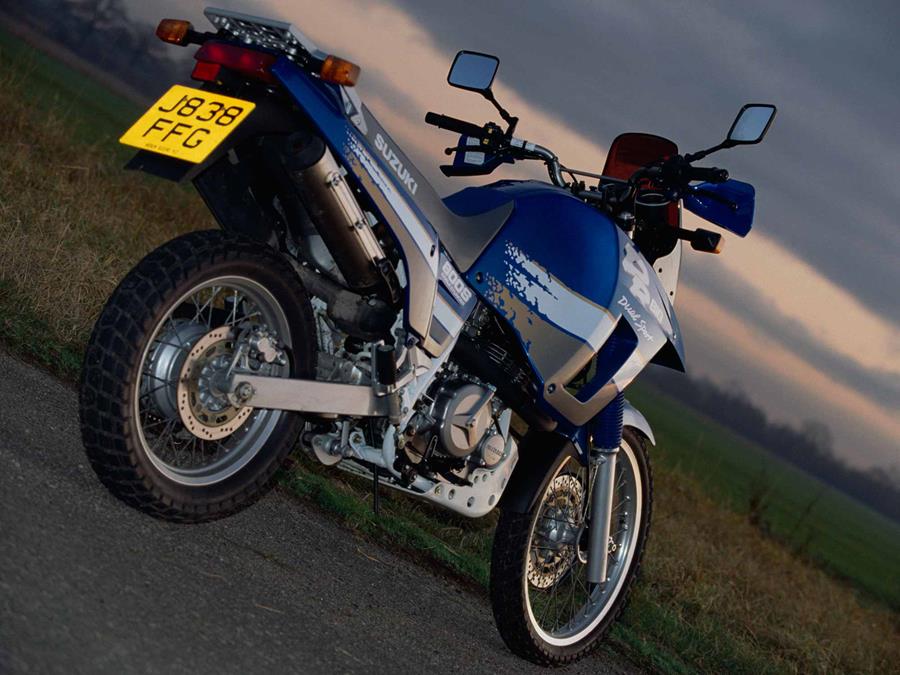 A rear shot of the Suzuki DR800S Big