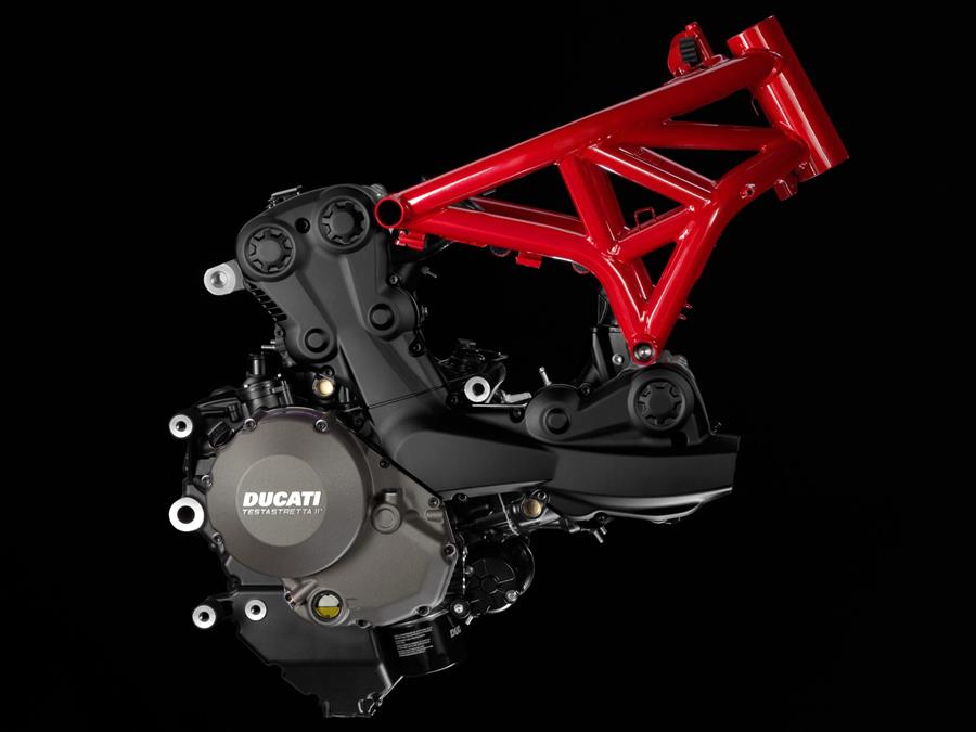 Ducati Monster 1200 trellis frame and engine