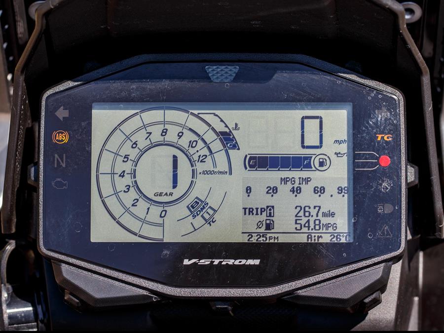 LCD dash on Suzuki V-Strom 1050