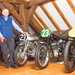 John Surtees with some of his motorbike collection