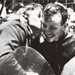 John Surtees gets a kiss from his mother after his first TT win