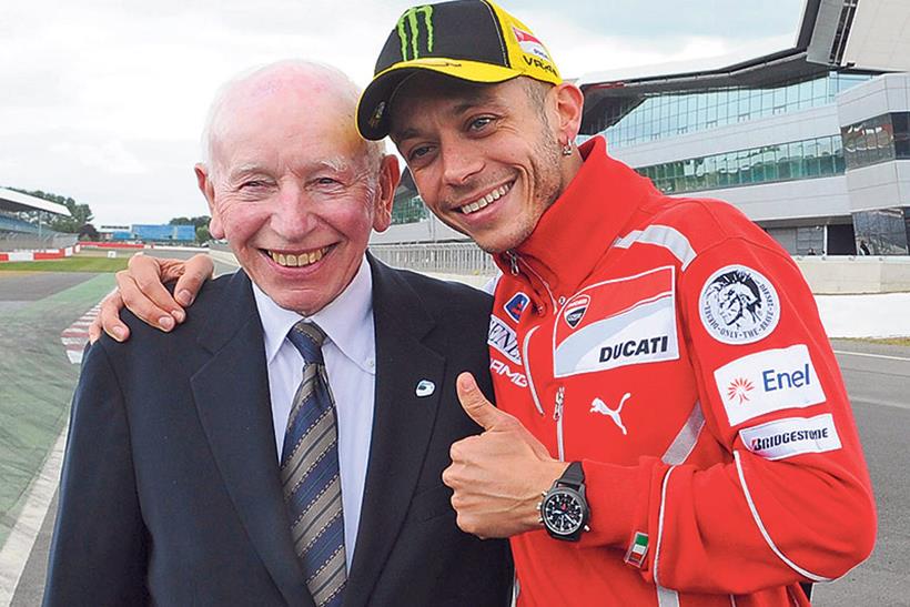 John Surtees with Valentino Rossi