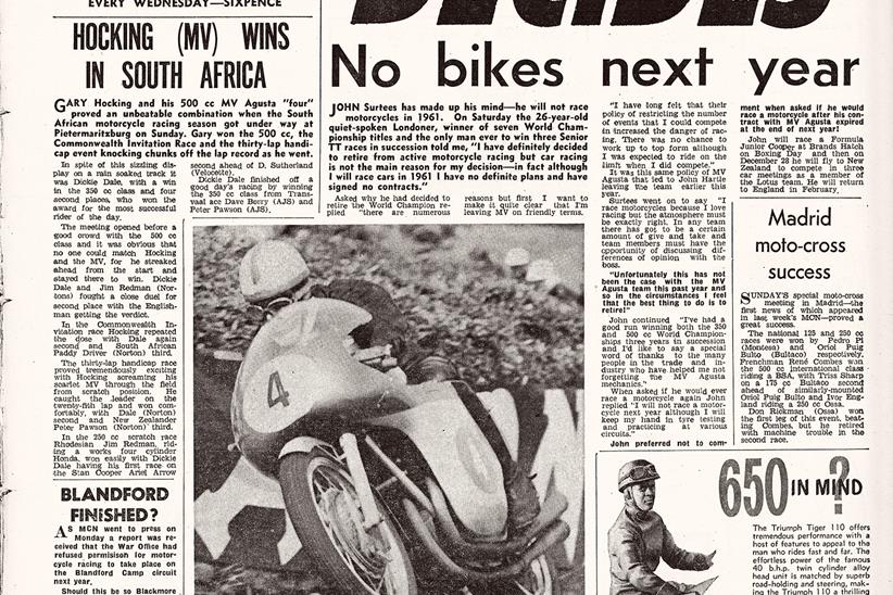 John Surtees news clipping