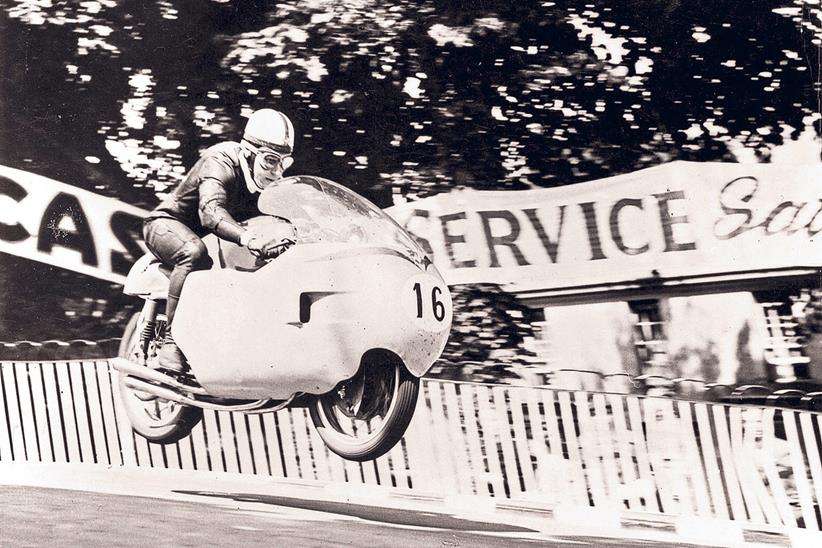 John Surtees on his 350cc MV Agusta at the Isle of Man