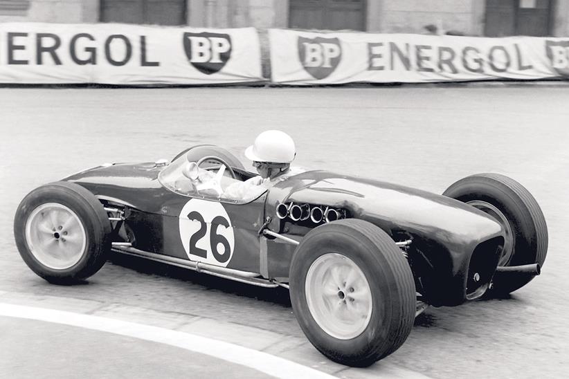 John Surtees in his Ferrari Formula 1 car