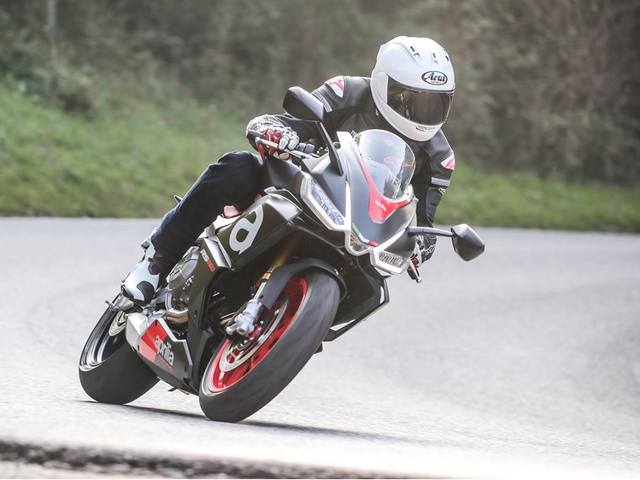 Aprilia RS660 on the road