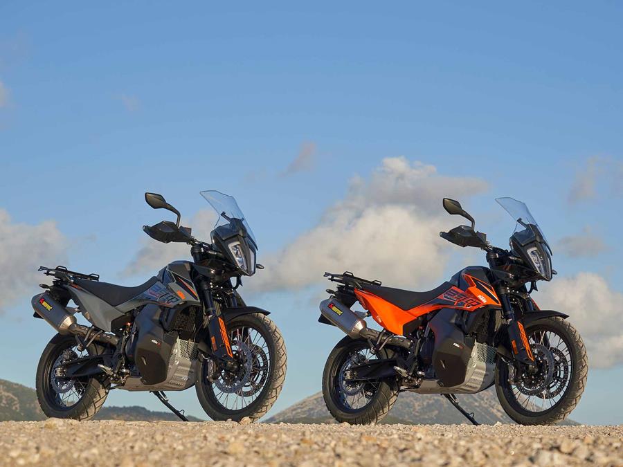 The KTM 890 Adventure is available in multiple colours