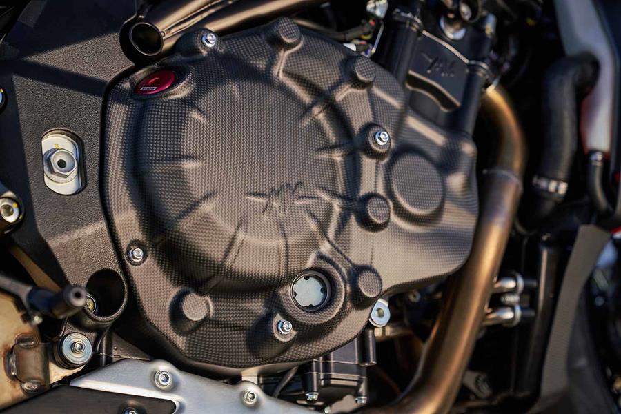 The four-cylinder engine is based on the MV Agusta F4 superbike