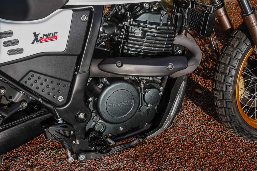 The Mash X-Ride 650 Classic engine is based on the Honda Dominator