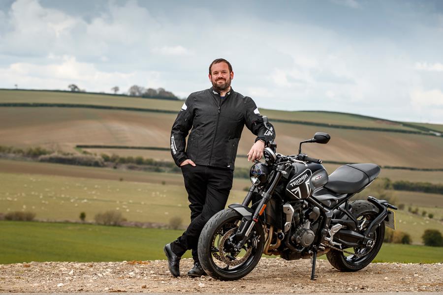 Gareth Evans with the Triumph Trident 660