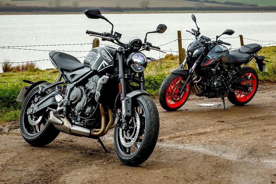 2021 Yamaha MT-07 and Triumph Trident 660