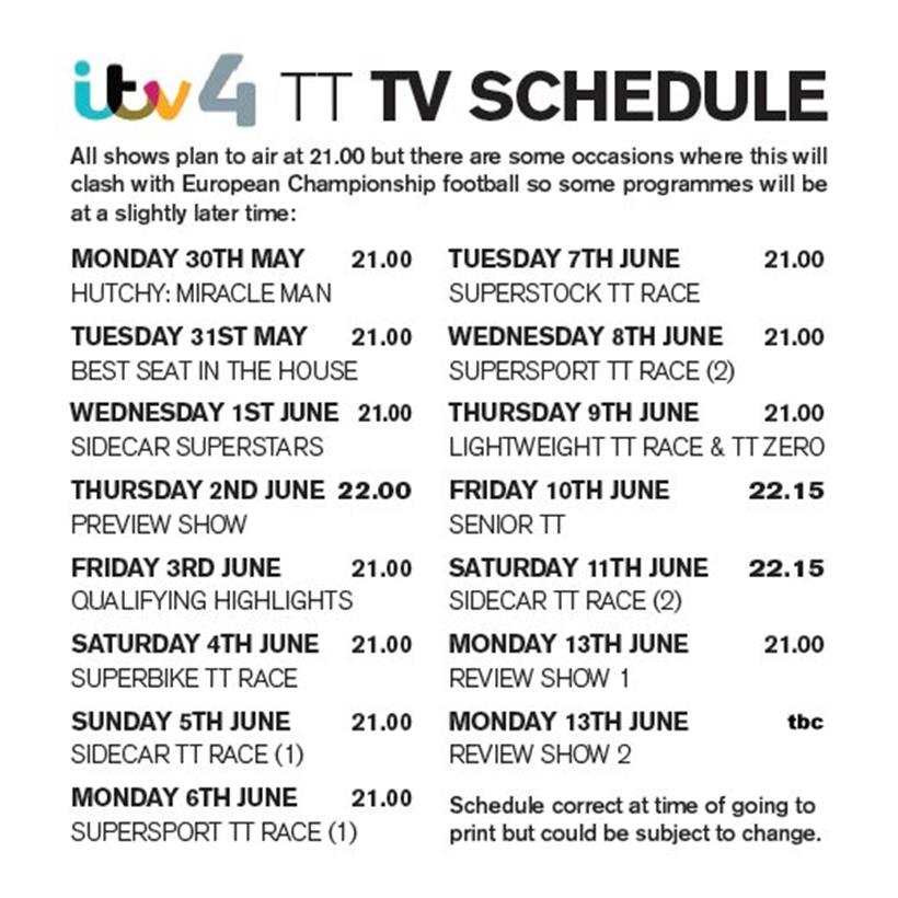 ITV's TV guide for TT 2016