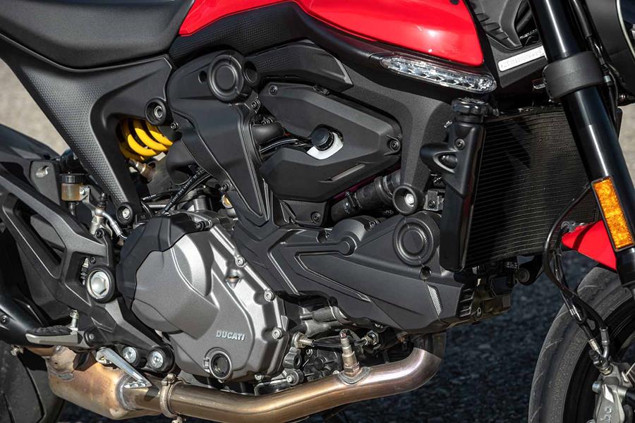 The Ducati Monster's engine is a peach