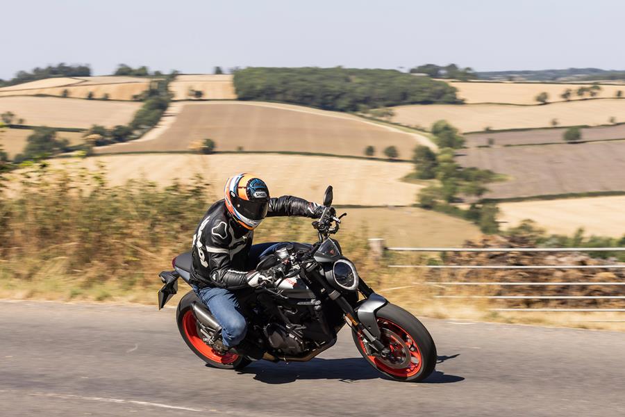 Ducati Monster on UK B-road