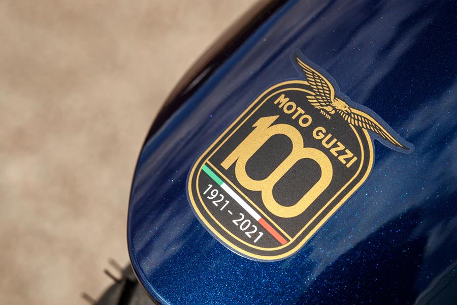 The Moto Guzzi logo is a sign that you're going to have a good day