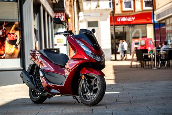 A side view of the 2021 Honda PCX125