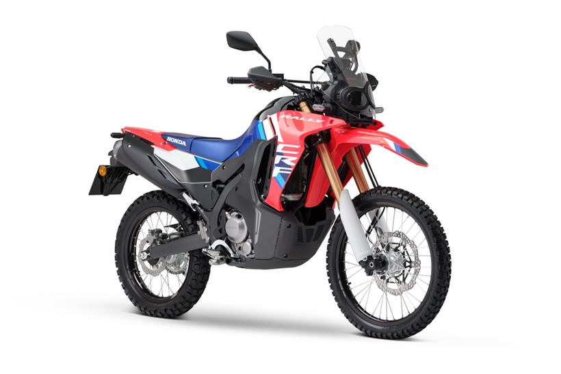 2025 Honda CRF300 Rally, front 3/4 static image