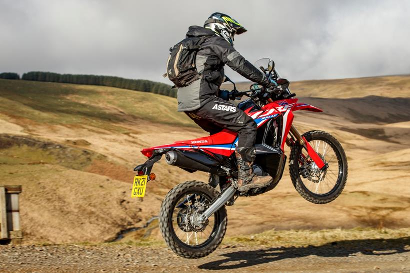 Honda CRF300 Rally, mid air off-road