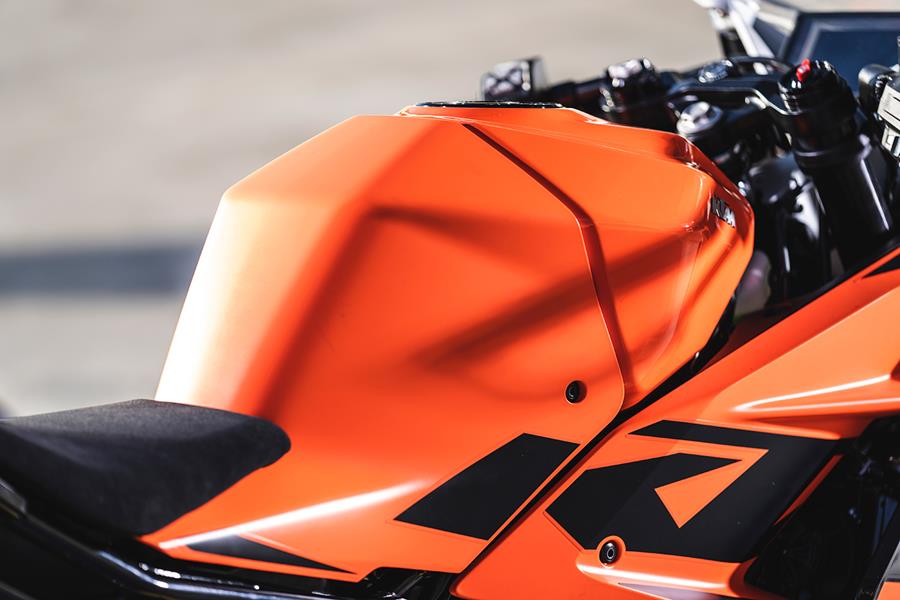 The 2022 KTM RC 390 gets a larger fuel tank for a longer range