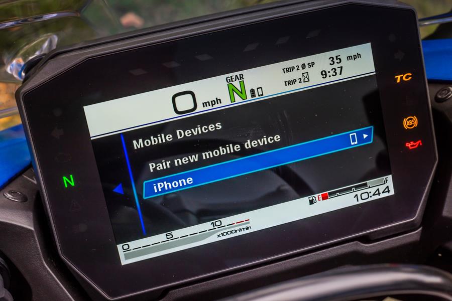 The 6.5-inch screen on the Suzuki GSX-S1000GT