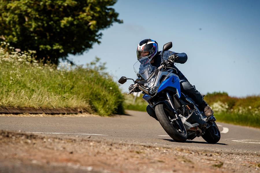 Tipping into a corner on the Honda NC750X