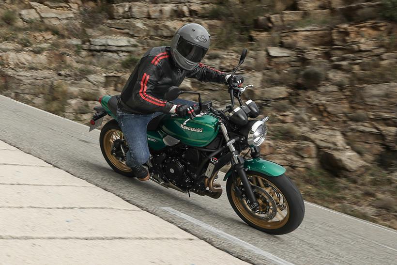 Kawasaki Z650RS on the road right hand bend