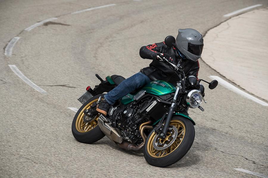 Kawasaki Z650RS on the road front quarter