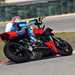 Cornering on track on the Ducati Streetfighter V2