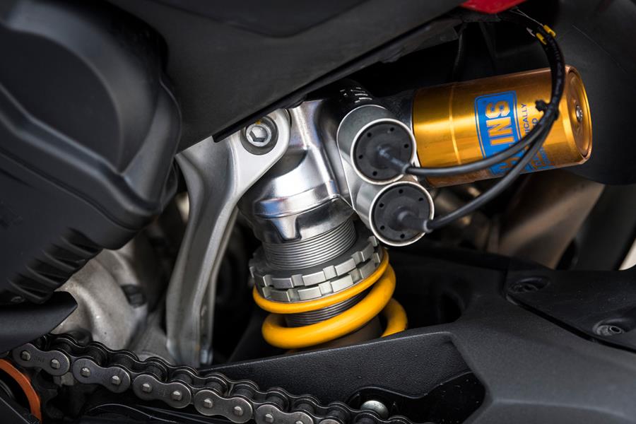 Rear shock on Ducati Panigale V4 S 