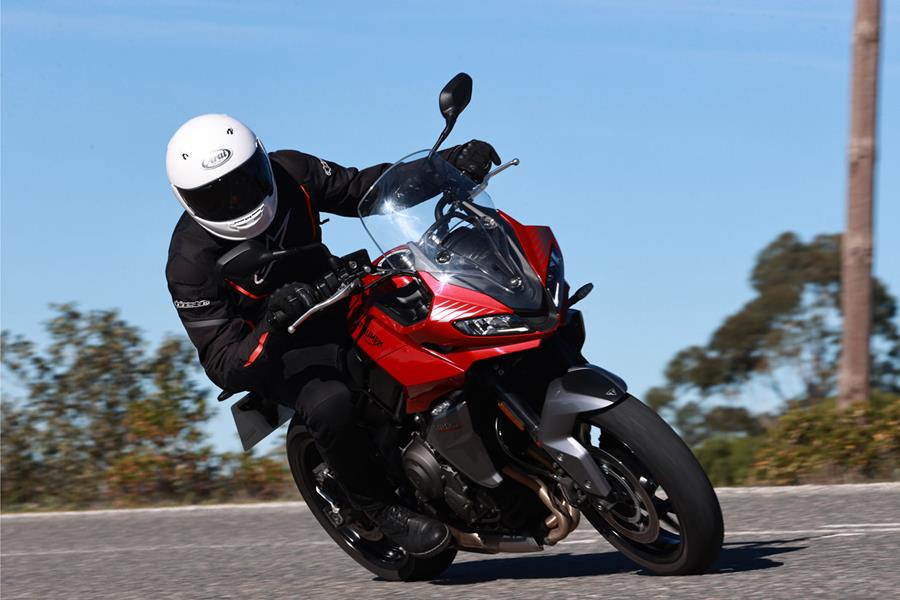 2022 Triumph Tiger Sport 660 on the road turning right