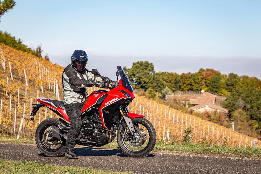 Parked up on the 2022 Moto Morini X-Cape 650