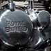 Royal Enfield logo etched on the engine casing